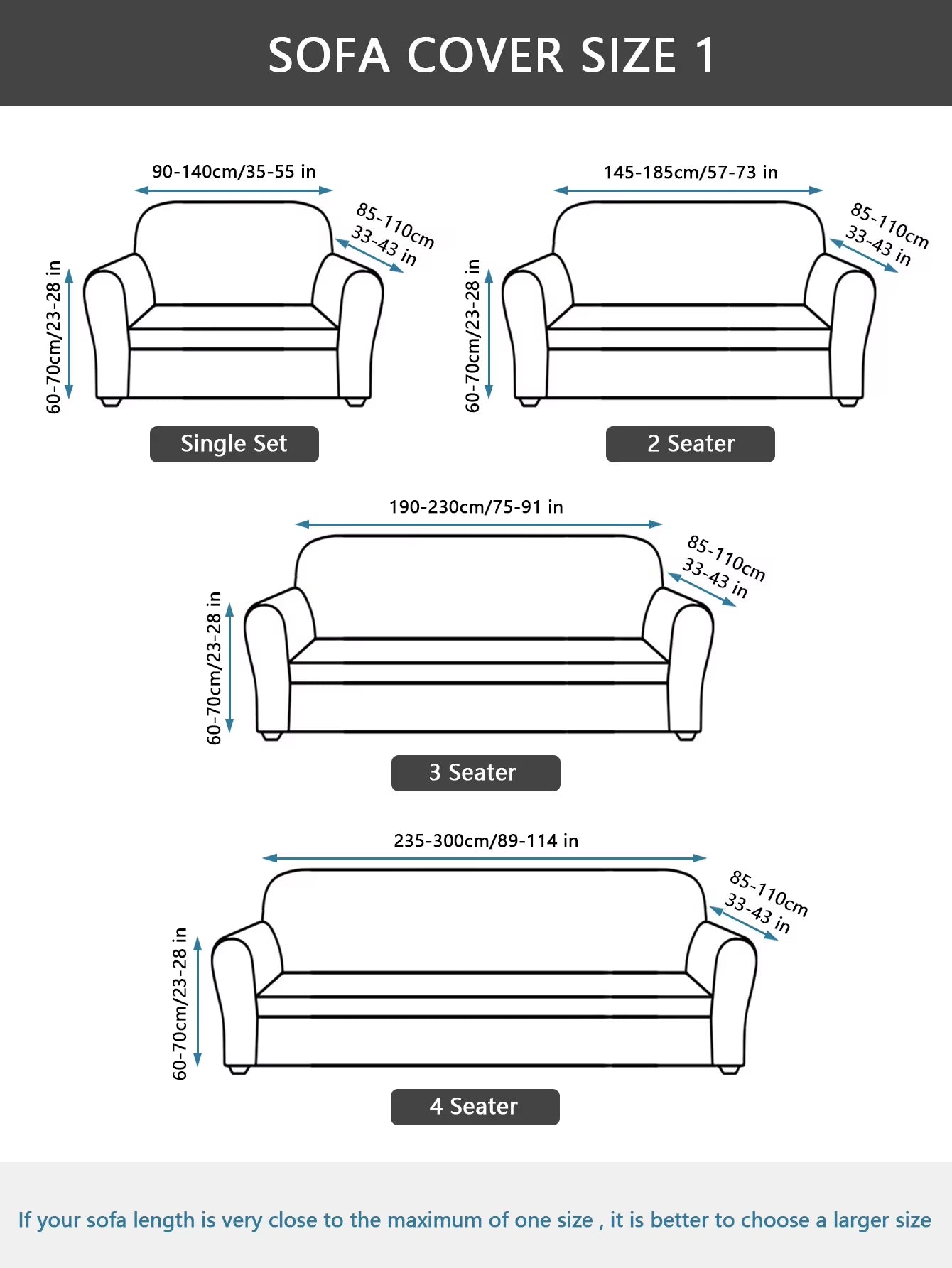 1Pc Flower Printed Elastic Sofa Cover