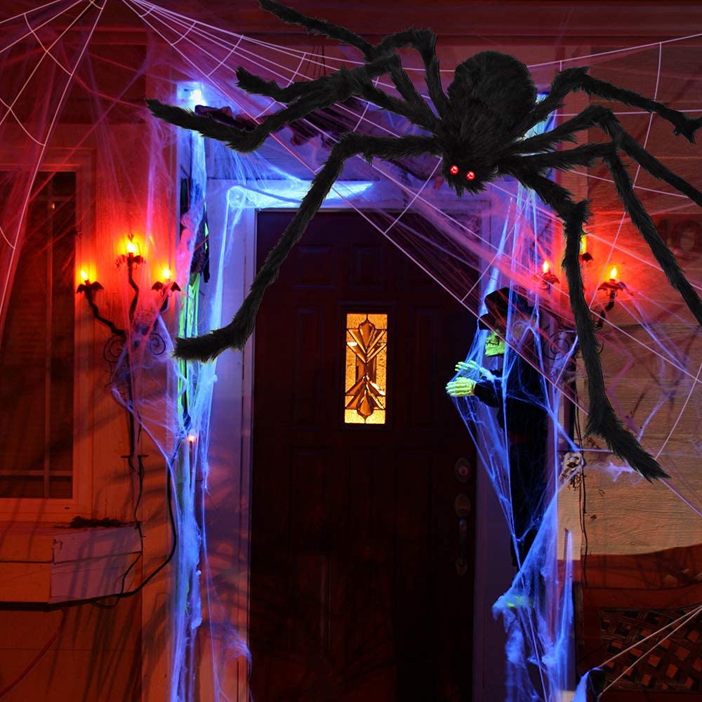 200" Giant Spider Web Decoration with 59" Huge Spider