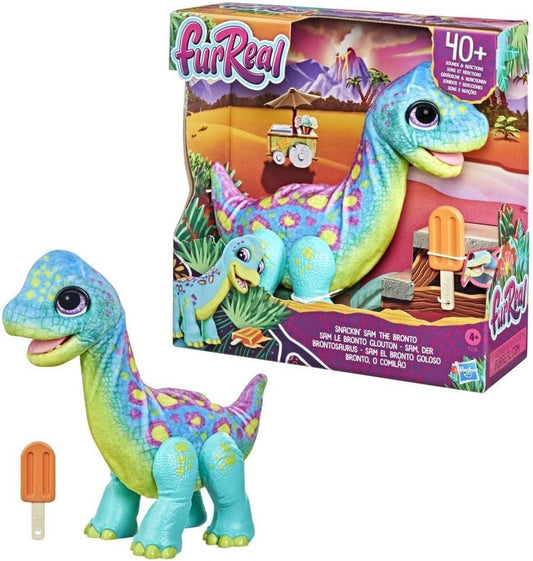 FurReal Snackin’ Sam the Bronto Interactive Toy 11-inch Plush with Motions and Sounds