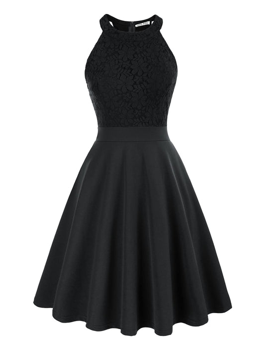 Sleeveless Lace Semi-Formal Dress XX-Large