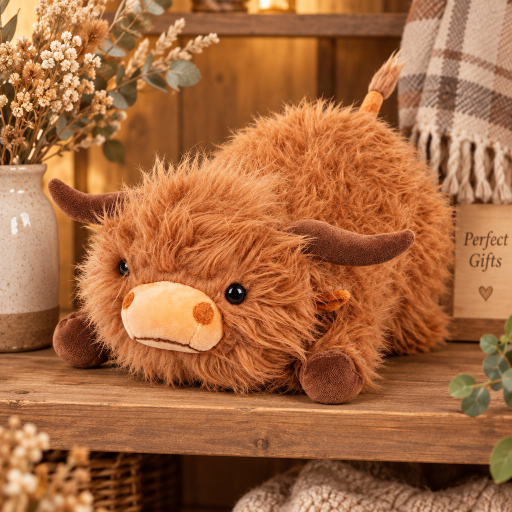 20” 5lbs Large Weighted Highland Cow Plush