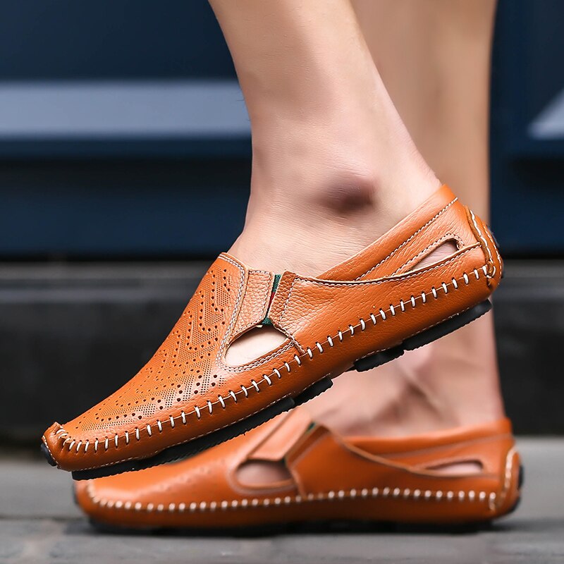 Genuine Leather Summer Flat Sandals