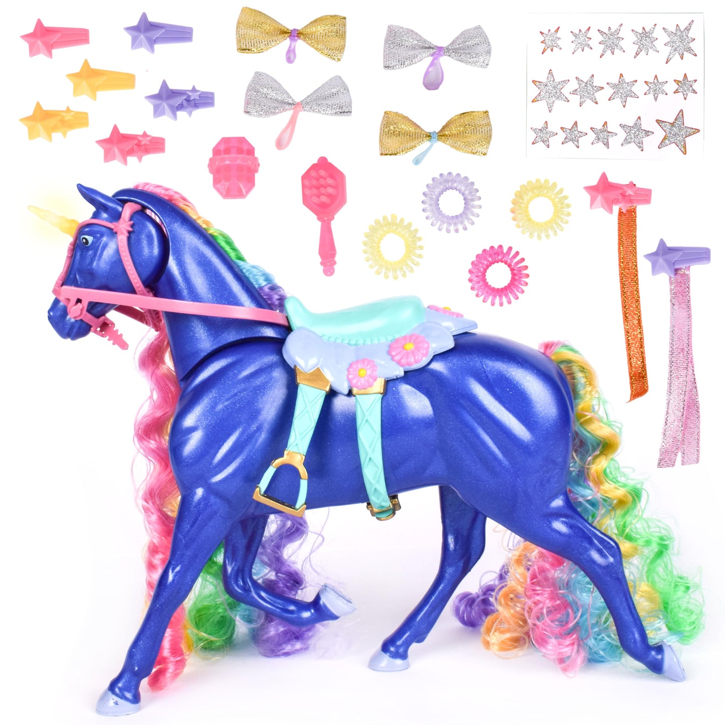 Rainbow Sparkle Unicorn with Accessories