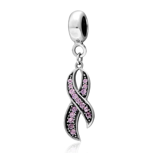 925 Sterling Silver Breast Cancer Awareness Charm