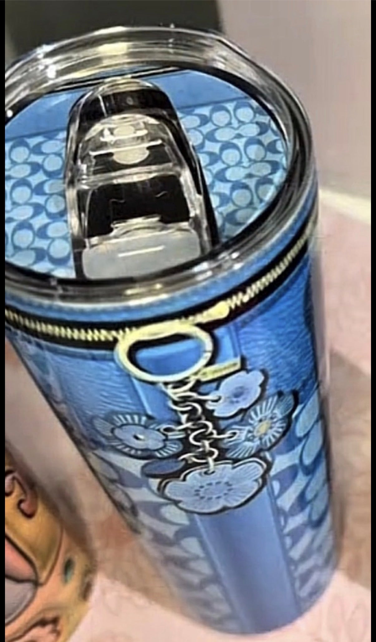 20oz Blue Stainless Steel Tumbler with Matching Lid
