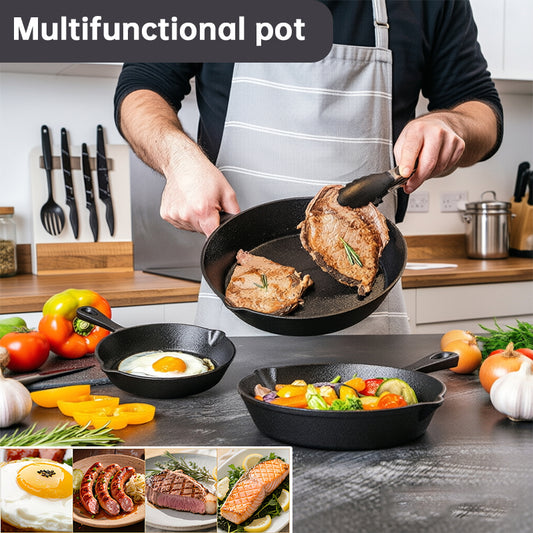 4-Pack Cast Iron Skillet Set