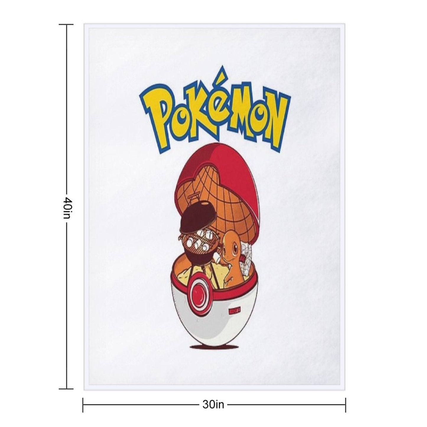 Pokémon Red Ball Throw Blanket