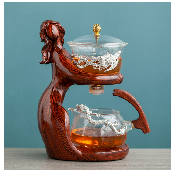Semi-Automatic Glass Kung Fu Tea Set with Infuser