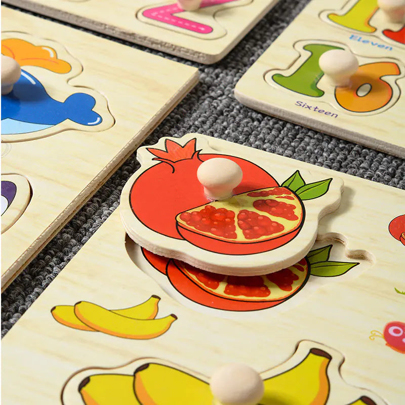 Montessori Pegged Wooden Puzzle Board for Kids