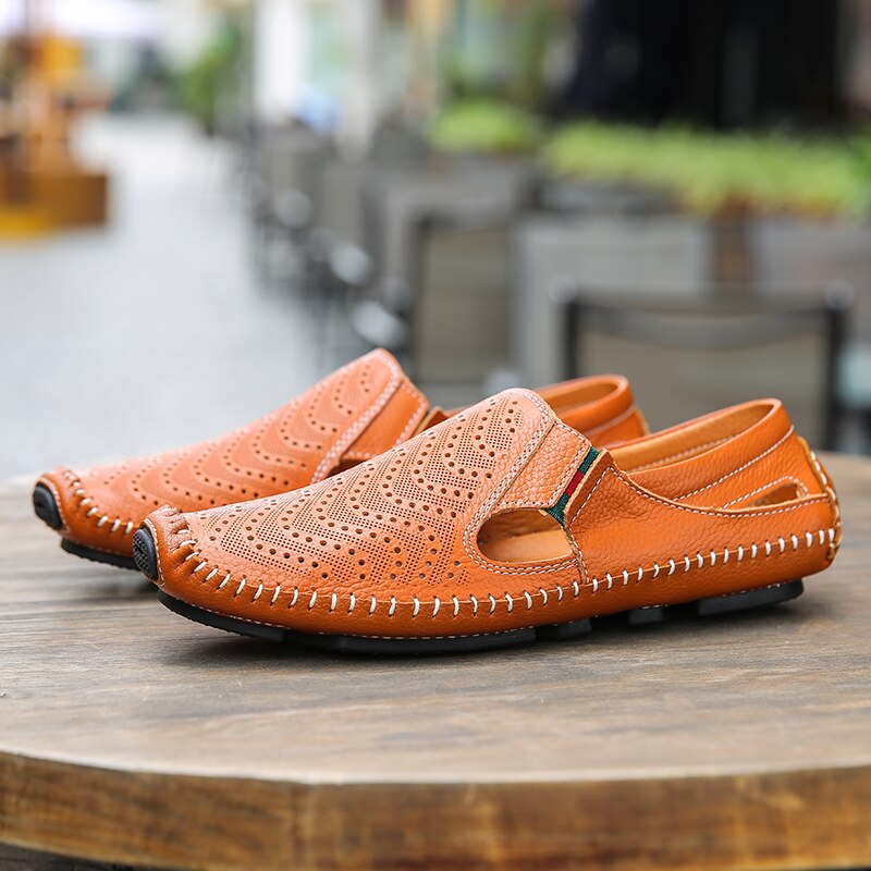 Genuine Leather Summer Flat Sandals