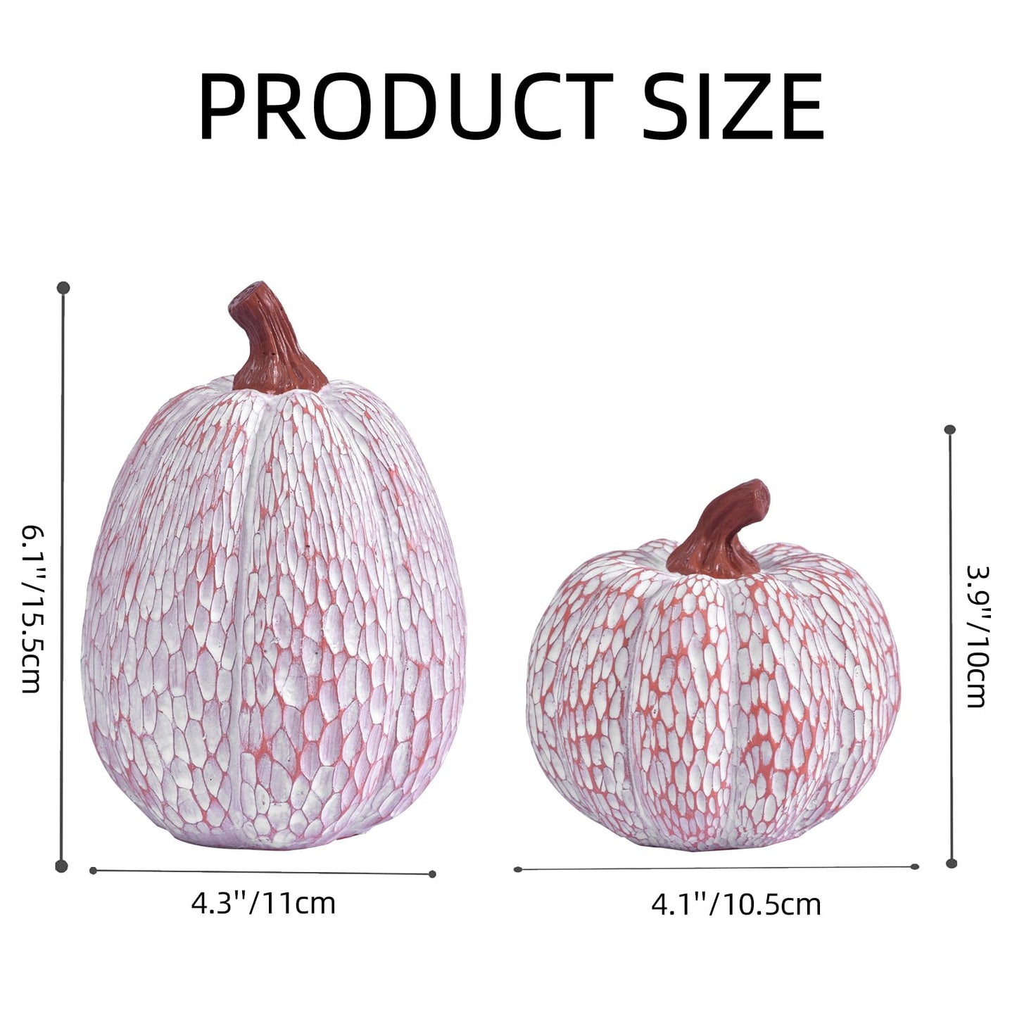 2PCS White Resin Pumpkins