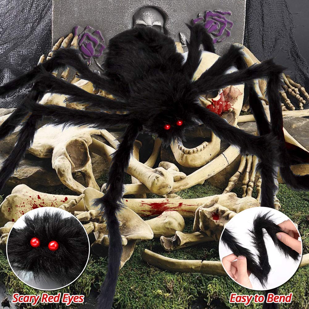 200" Giant Spider Web Decoration with 59" Huge Spider