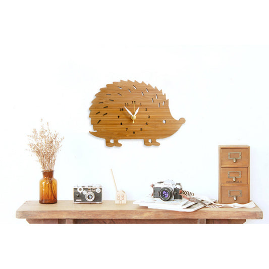 Bamboo Hedgehog Wall Clock