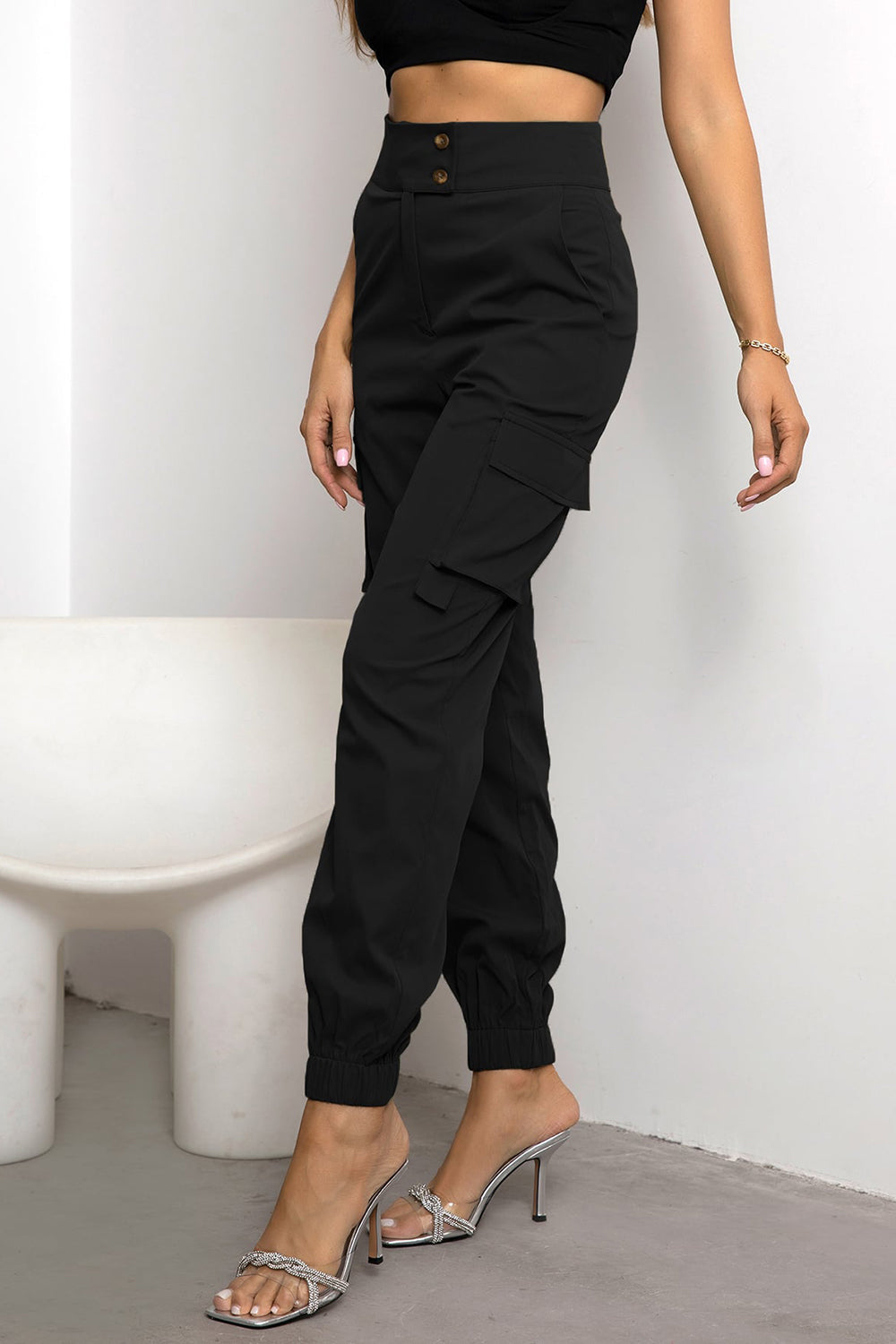 Street Sleek High Waist Cargo Joggers