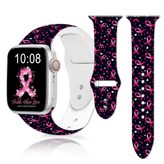 Breast Cancer Pink Ribbon Bands for Apple Watch