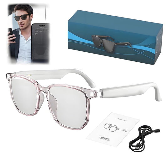 Hy C8 PRO AI Bluetooth Smart Glasses with Camera & Wireless Headphones