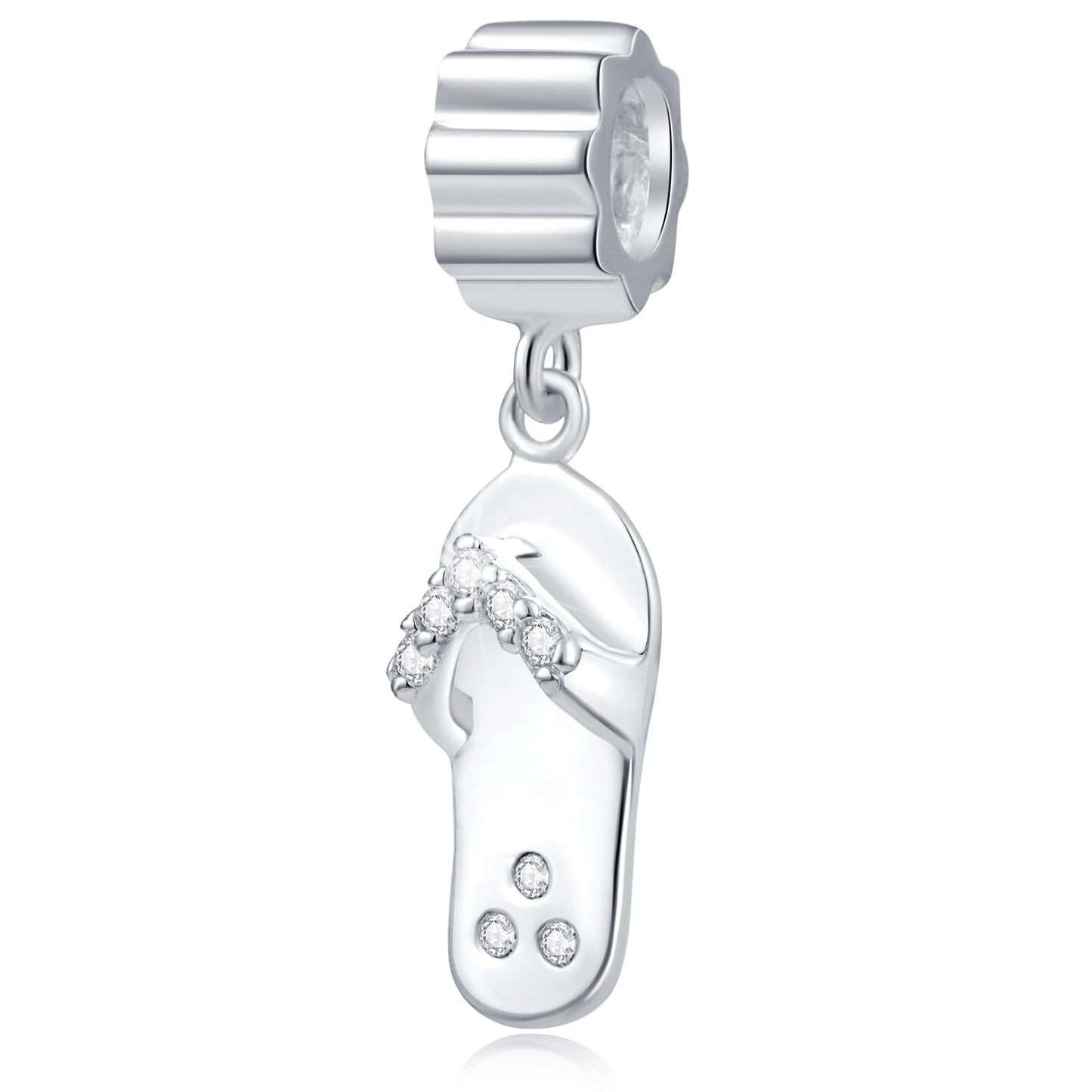 925 Sterling Silver Beach Flip Flop Dangle Charm