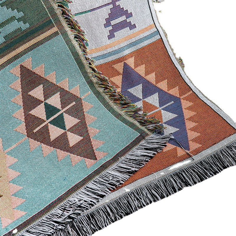 Western Design Thick Cotton Sofa Blanket