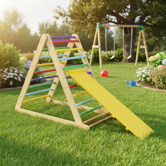 Foldable Wooden Climbing Triangle Indoor Home Climber Ladder