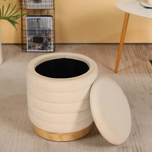 16.5" Ottoman with Storage (Cream)