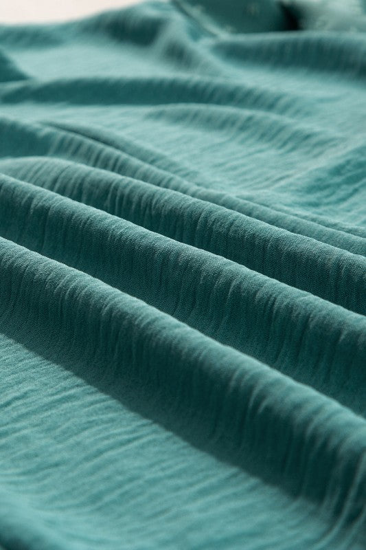 Solid Swiss Dot Balloon Sleeve Blouse