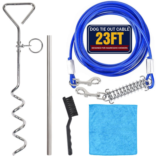 6 Piece Dog Tie Cable and Stake 23FT