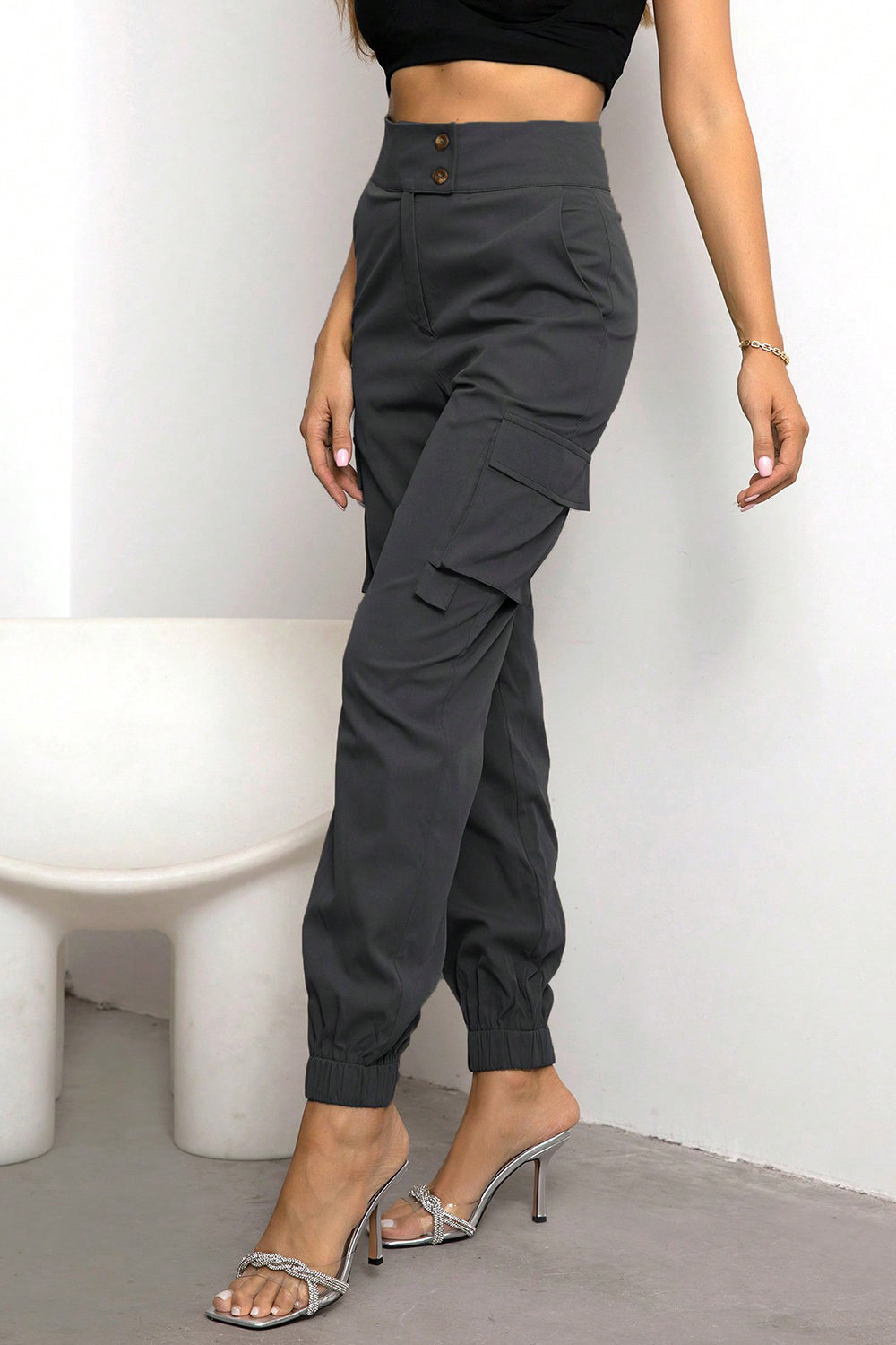 Street Sleek High Waist Cargo Joggers