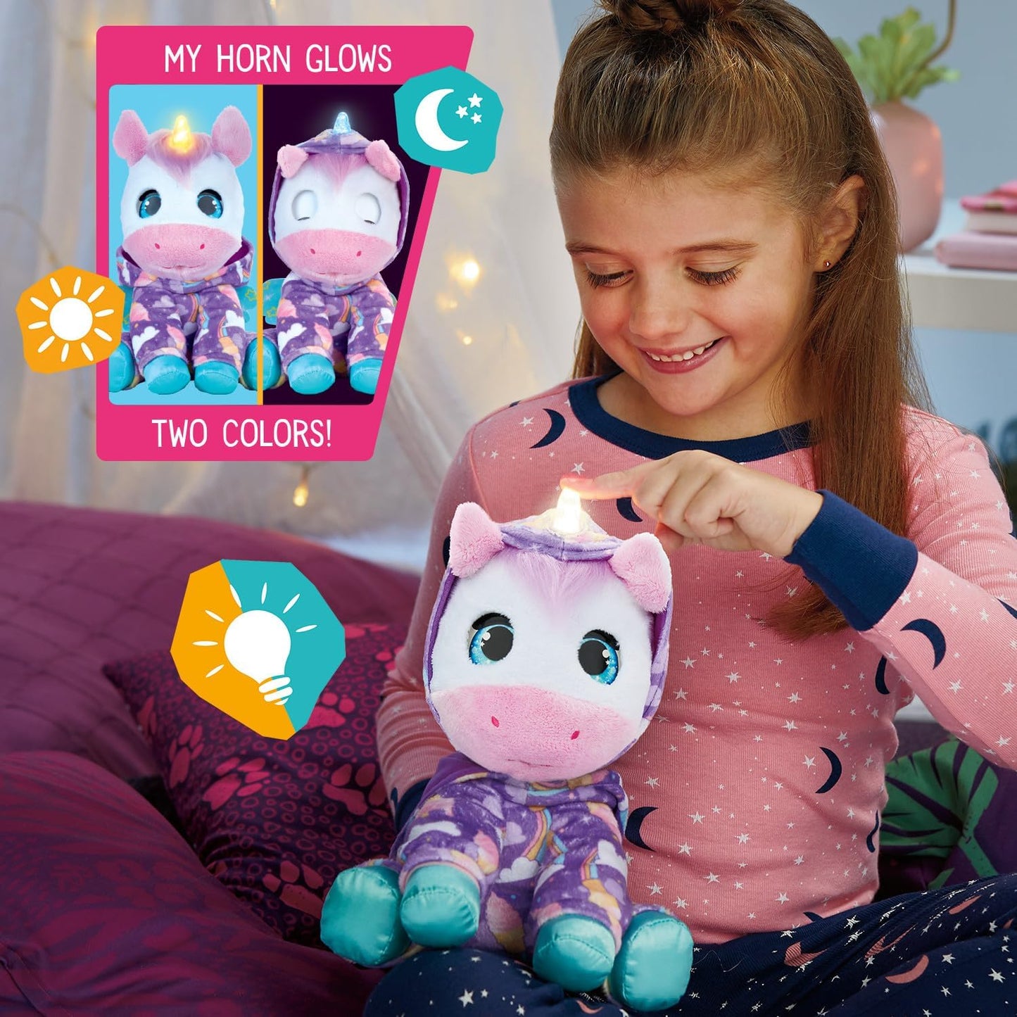 FurReal Interactive Jammiecorn Unicorn 8-inch Plush with Lights, Sounds and Reactions