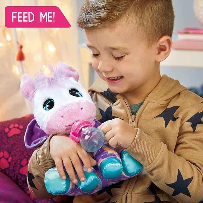FurReal Interactive Jammiecorn Unicorn 8-inch Plush with Lights, Sounds and Reactions