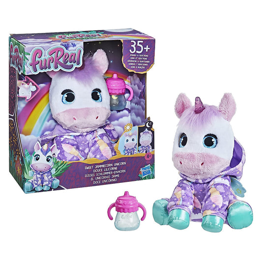 FurReal Interactive Jammiecorn Unicorn 8-inch Plush with Lights, Sounds and Reactions