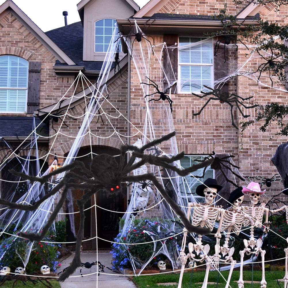 200" Giant Spider Web Decoration with 59" Huge Spider