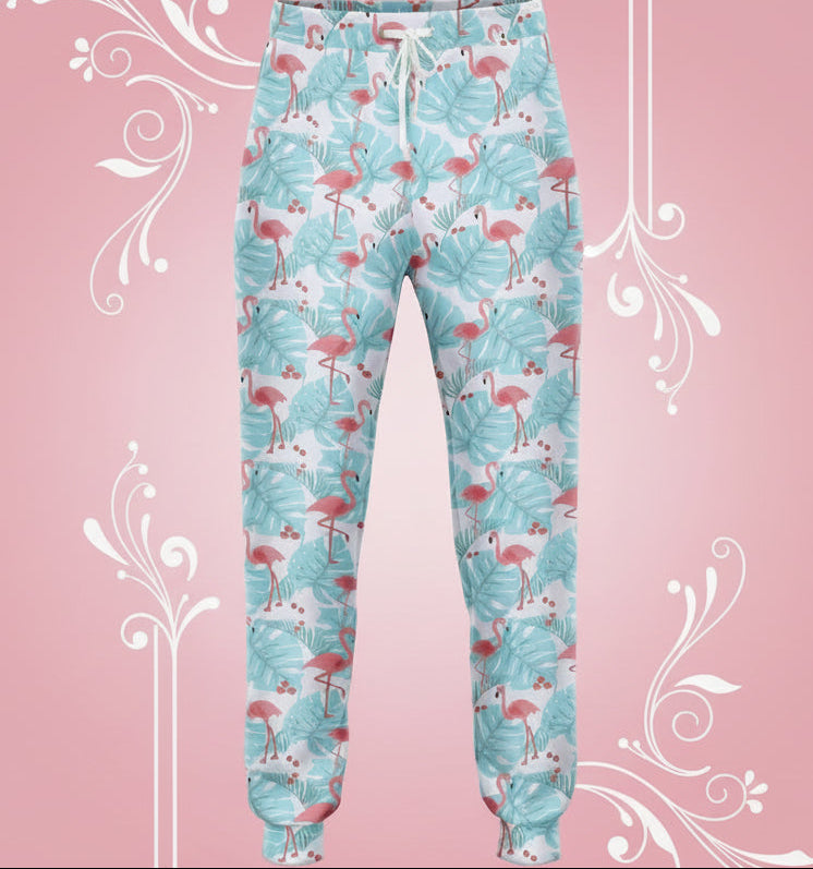 Flamingo Blue Floral Joggers