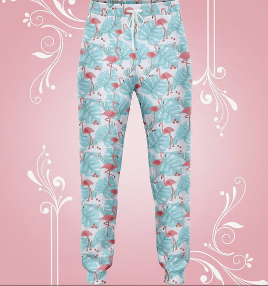 Flamingo Blue Floral Joggers