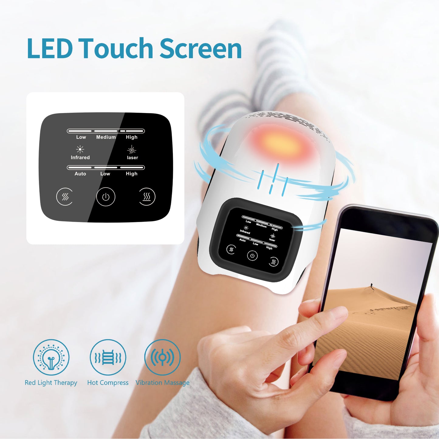 Electric Knee Massager – Infrared Heat, Vibration & Kneading Pain Relief