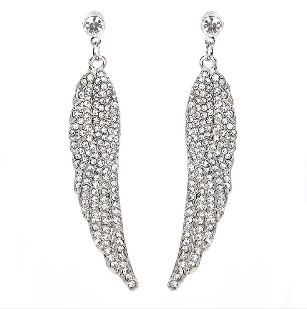 Angel Wings Rhinestone Earrings