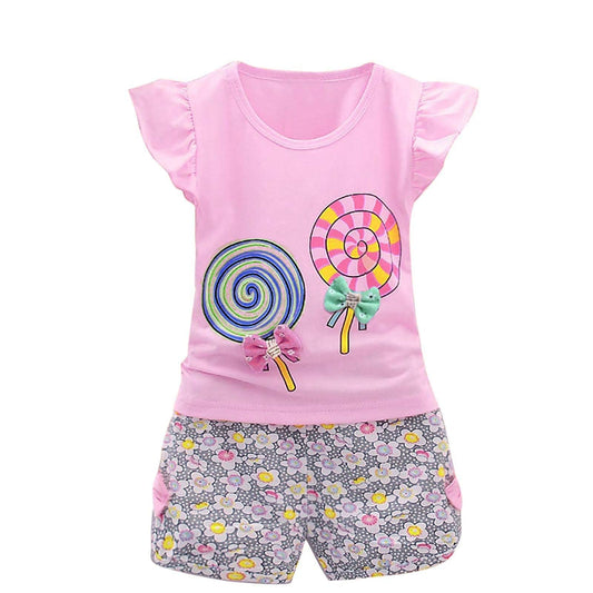 Lollipop Floral T-Shirt & Shorts Set 3T-4T