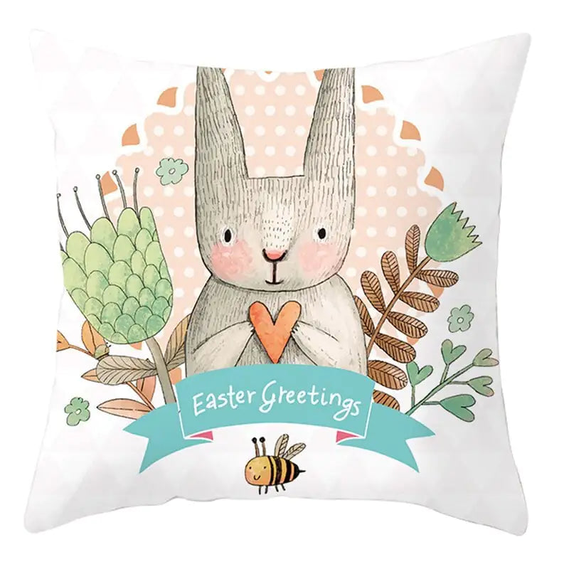 Easter Short Plush Pillowcase Cushion 18x18 inches