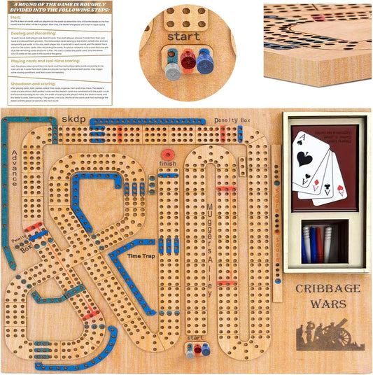 Cribbage Wars Wooden Board Game Set