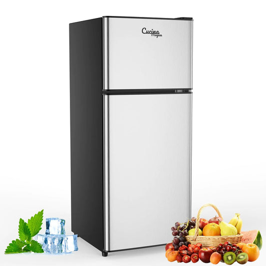 4.5 Cu Ft Mini Fridge with 7 Level Thermostat and LED Light