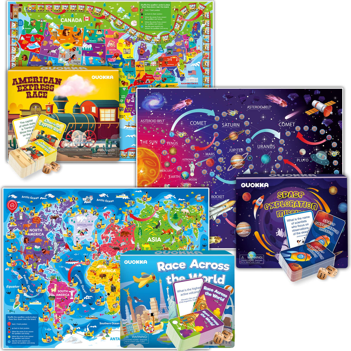 Educational Trivia Learning Board Games Set