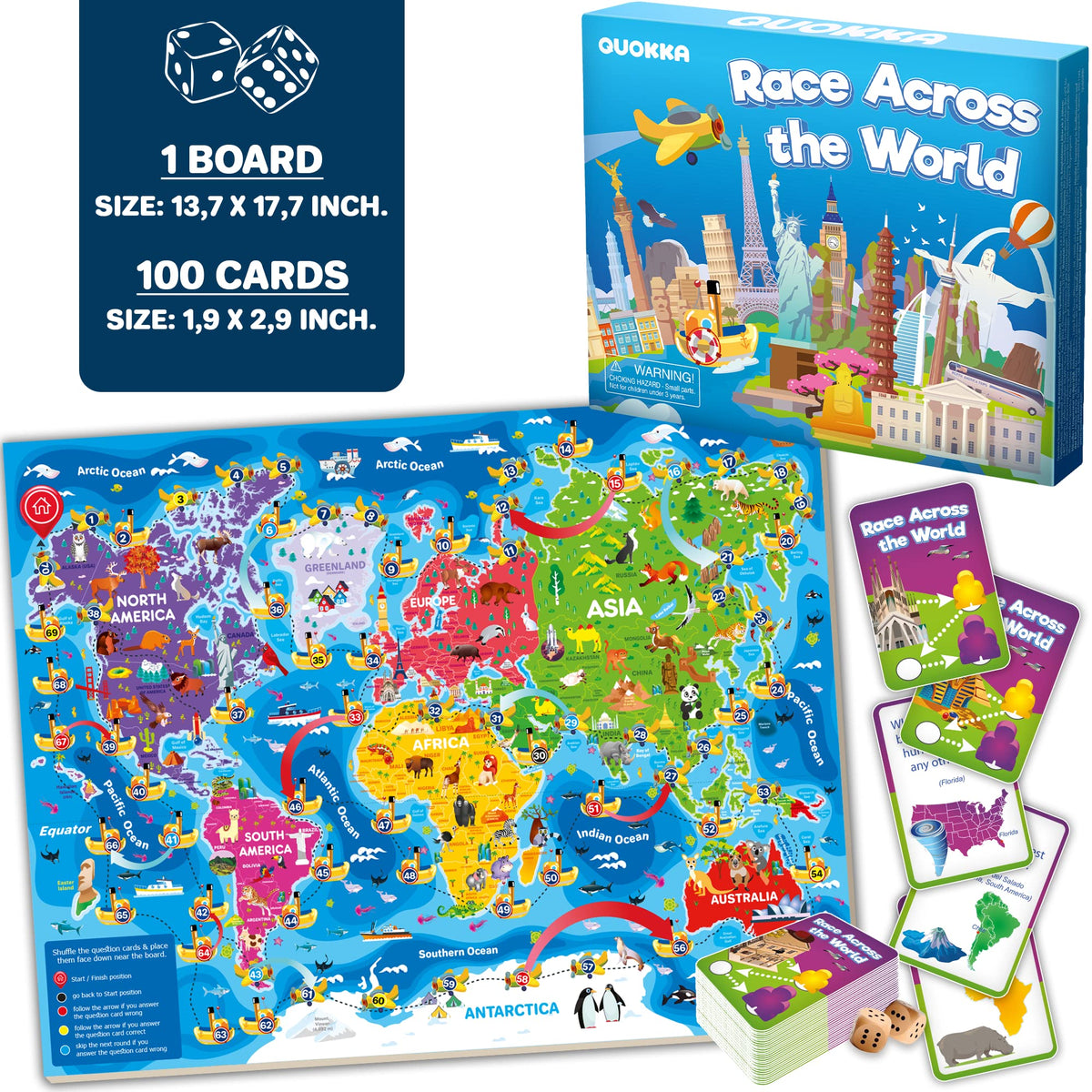 Educational Trivia Learning Board Games Set