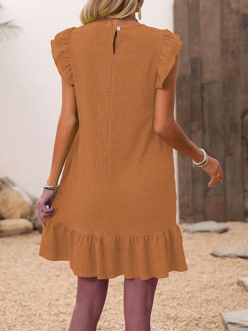 Women’s Boho Ruffle Trim Smock Dress *Multiple Colors*