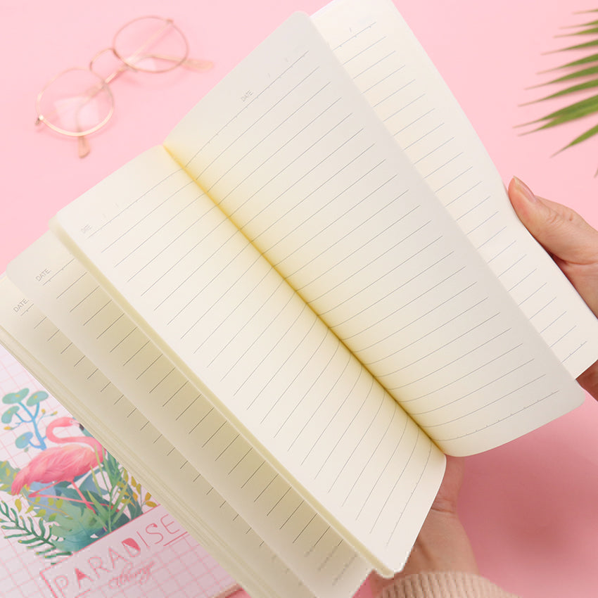 4 Thick A5 Spiral Notebooks with Cute Flamingo Design