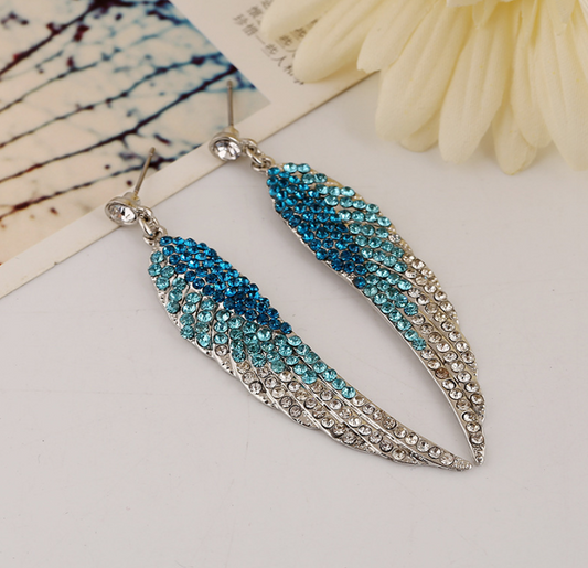 Angel Wings Rhinestone Earrings