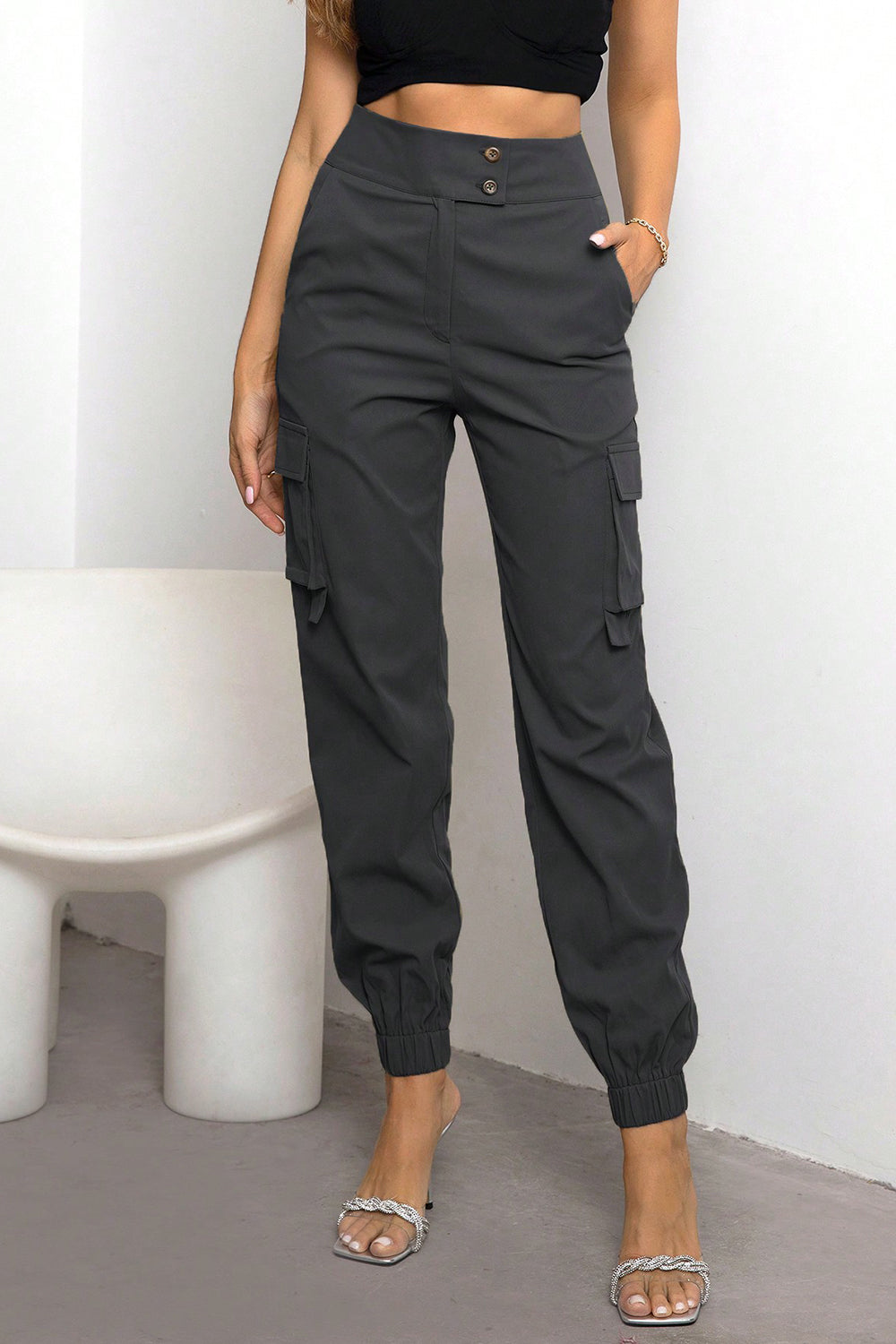 Street Sleek High Waist Cargo Joggers