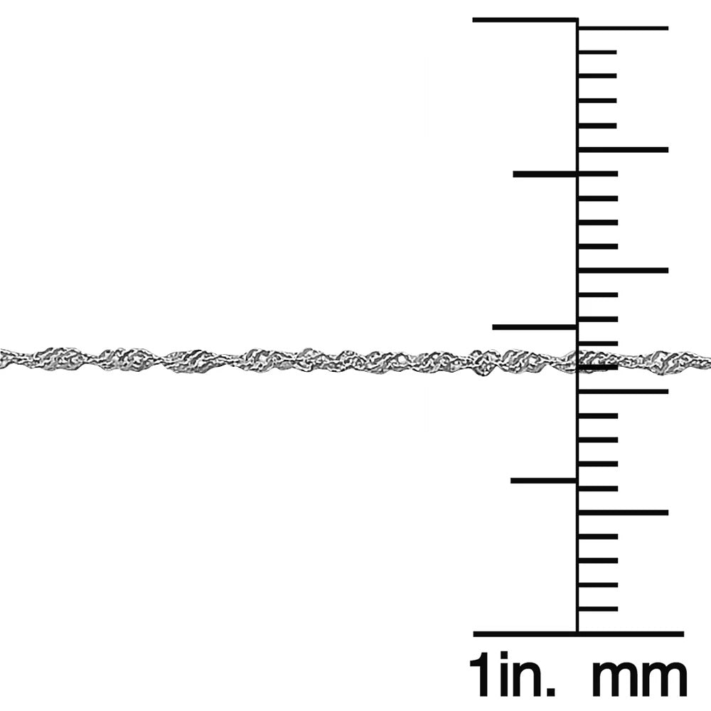 925 Sterling Silver Singapore Chain Necklace 18 Inch