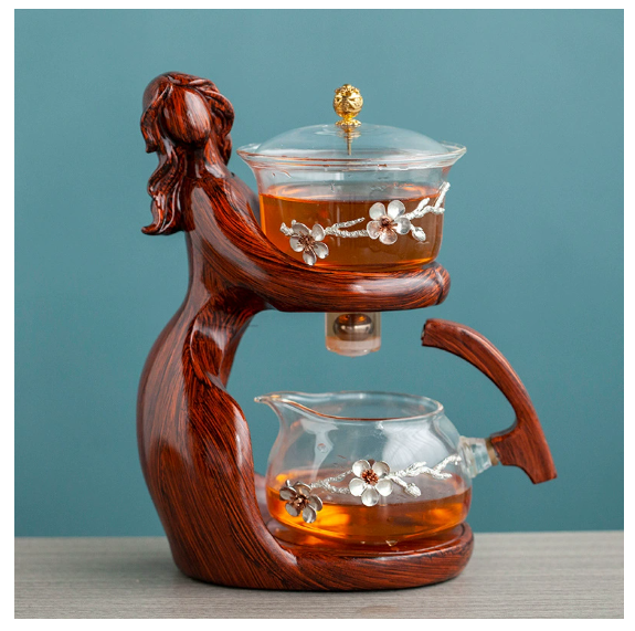 Semi-Automatic Glass Kung Fu Tea Set with Infuser
