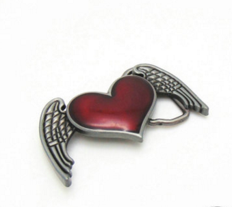 Heart Flag Belt Buckle with Wing Design - Wholesale