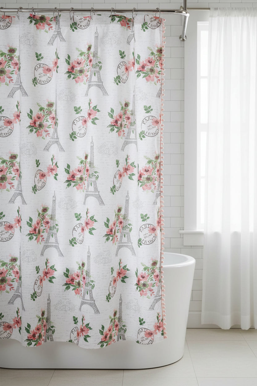 For the Love of Paris Shower Curtain