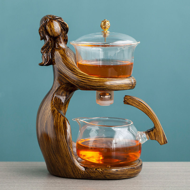 Semi-Automatic Glass Kung Fu Tea Set with Infuser